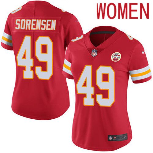 Cheap Women Kansas City Chiefs 49 Daniel Sorensen Nike Red Vapor Limited NFL Jersey